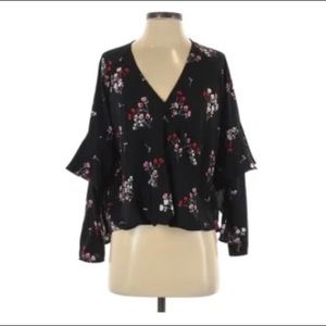 Express Floral V-neck top